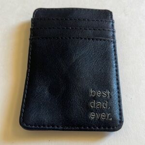 Mens faux leather best dad clip wallet